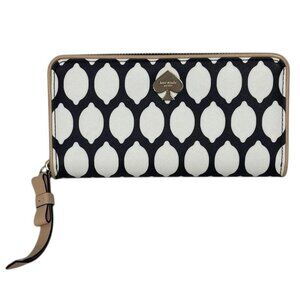 Kate Spade Geometric Zip Wallet – Black & White Graphic Print